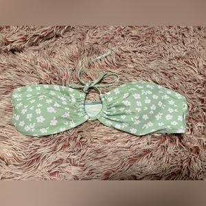 Green bandeau swimsuit